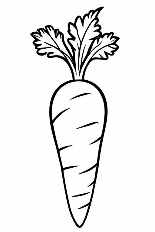 Carrot Coloring Page 2 for Kids