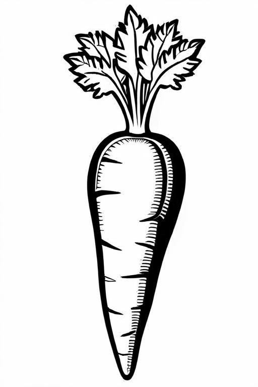 Carrot Coloring Page 3 for Kids