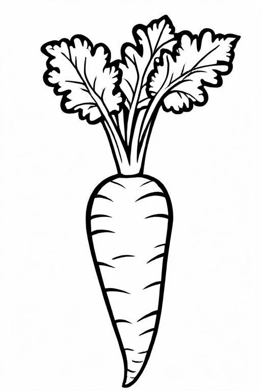 Carrot Coloring Page 4 for Kids