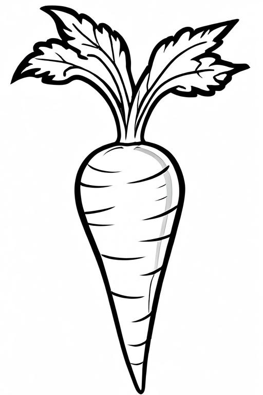 Carrot Coloring Page 7 for Kids