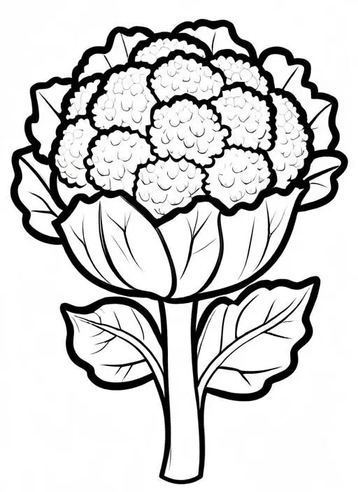 Cauliflower Coloring Page 1 for Kids