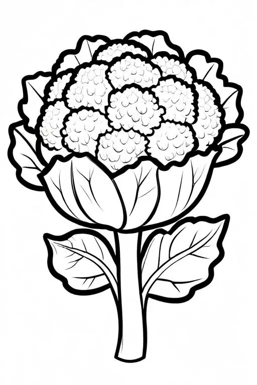 Cauliflower Coloring Page 1 for Kids