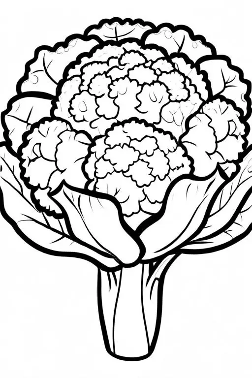 Cauliflower Coloring Page 10 for Kids