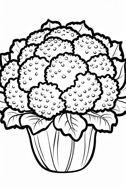 Cauliflower Coloring Page 13 for Kids