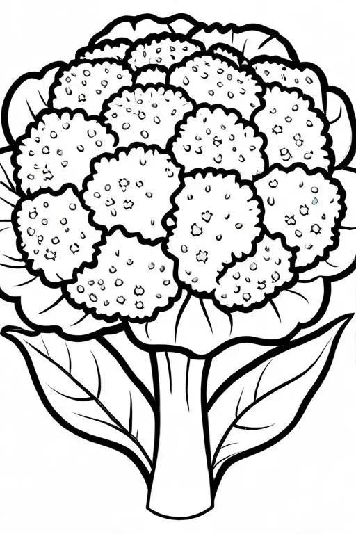 Cauliflower Coloring Page 14 for Kids