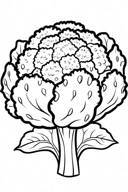 Cauliflower Coloring Page 16 for Kids