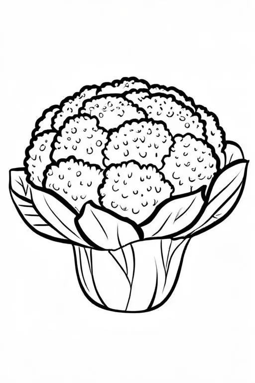 Cauliflower Coloring Page 17 for Kids