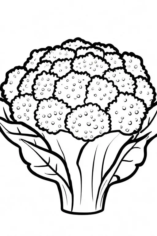 Cauliflower Coloring Page 18 for Kids