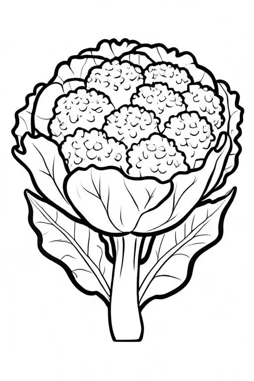 Cauliflower Coloring Page 2 for Kids