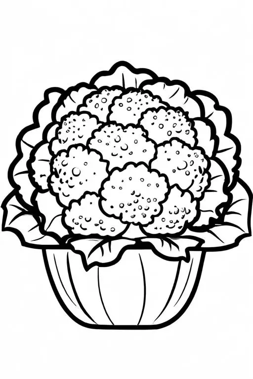 Cauliflower Coloring Page 3 for Kids