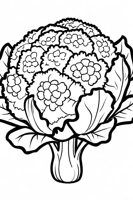 Cauliflower Coloring Page 4 for Kids