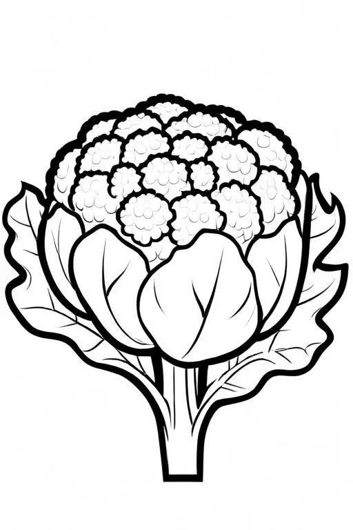 Cauliflower Coloring Page 5 for Kids