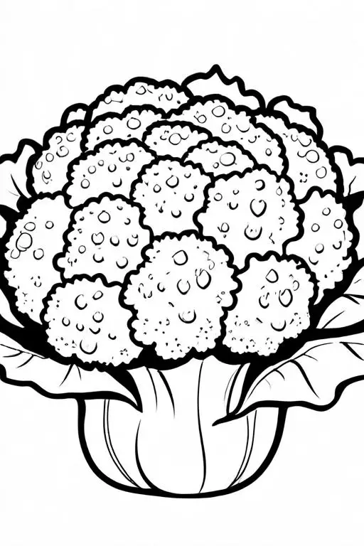 Cauliflower Coloring Page 6 for Kids