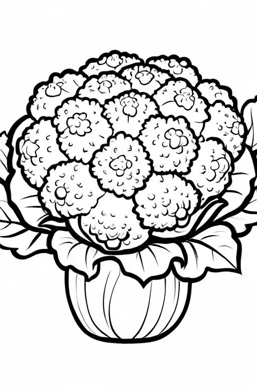 Cauliflower Coloring Page 8 for Kids