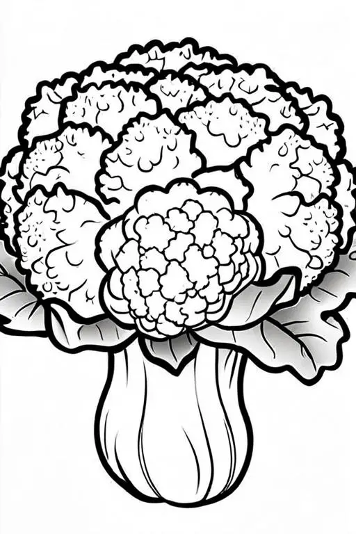 Cauliflower Coloring Page 9 for Kids