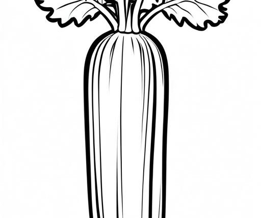 Celery Coloring Page 1 for Kids