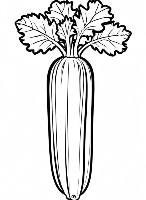 Celery Coloring Page 1 for Kids