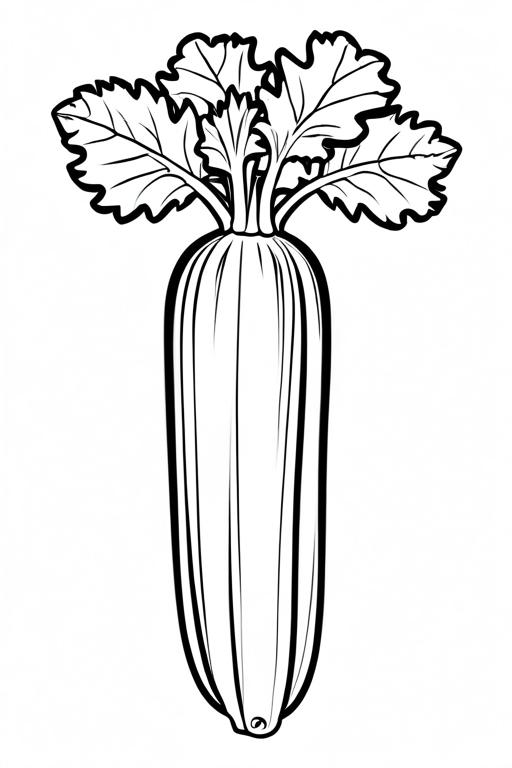 Celery Coloring Page 1 for Kids