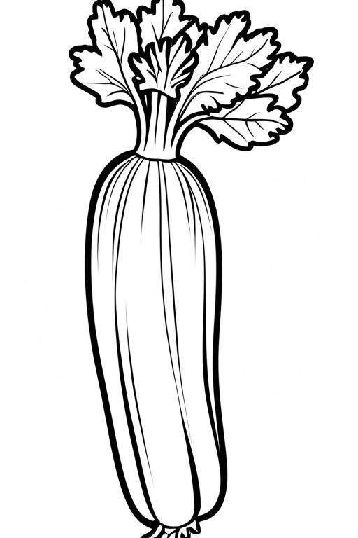 Celery Coloring Page 2 for Kids