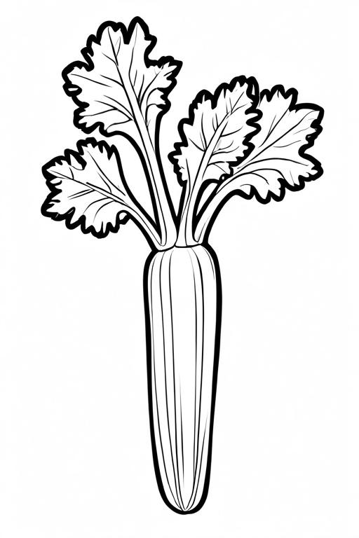 Celery Coloring Page 3 for Kids