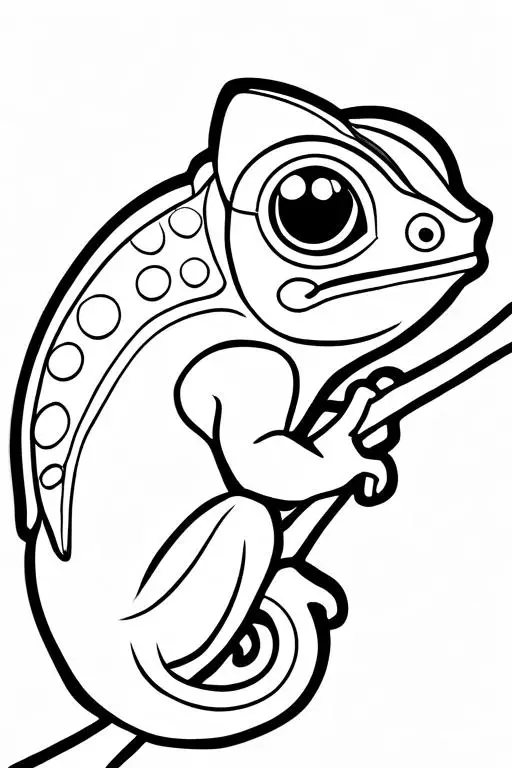 Chameleon Coloring Page 1 for Kids