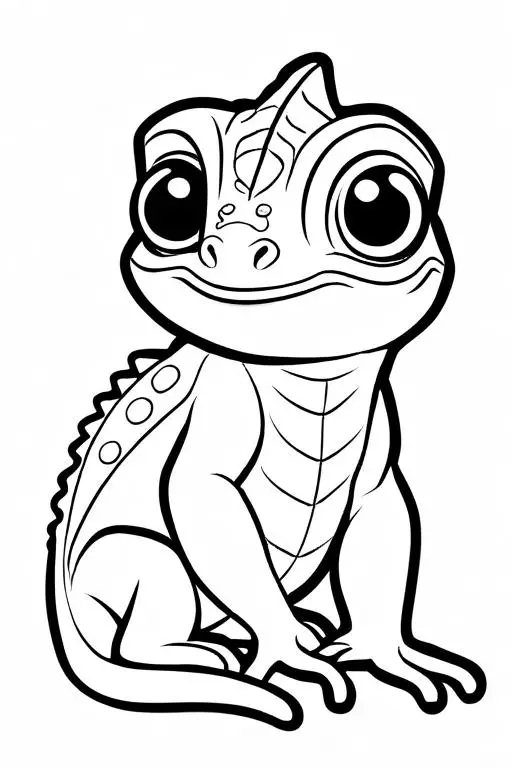 Chameleon Coloring Page 10 for Kids