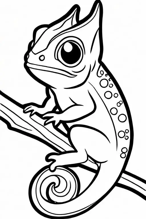 Chameleon Coloring Page 12 for Kids