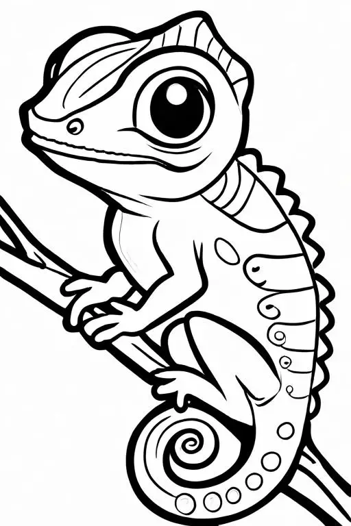 Chameleon Coloring Page 13 for Kids