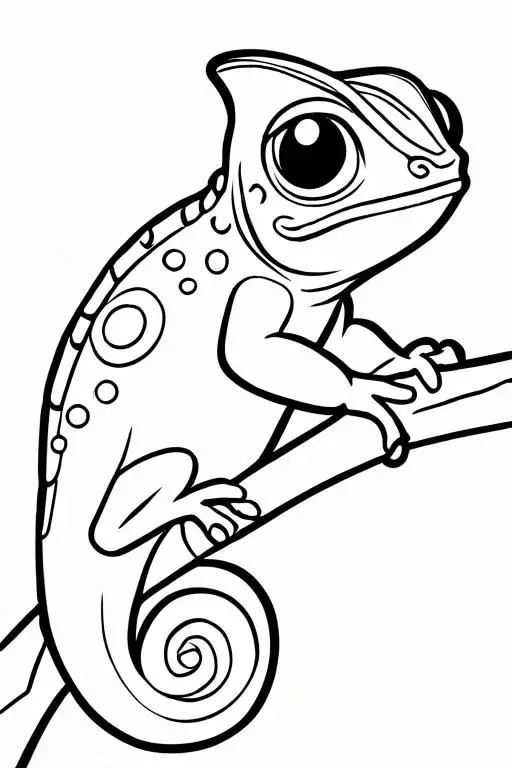 Chameleon Coloring Page 17 for Kids