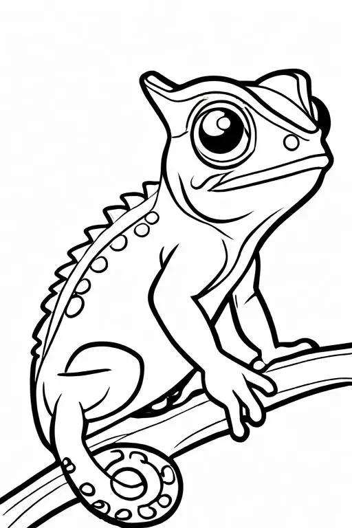 Chameleon Coloring Page 2 for Kids