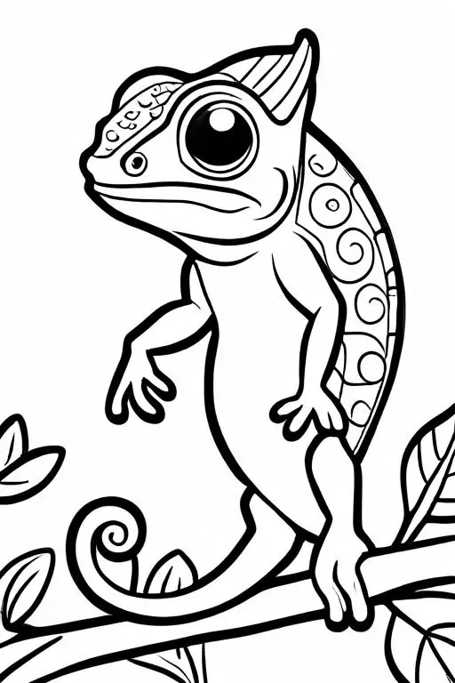 Chameleon Coloring Page 3 for Kids