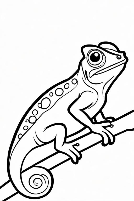 Chameleon Coloring Page 4 for Kids