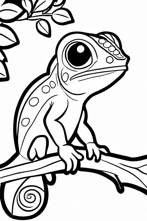 Chameleon Coloring Page 7 for Kids