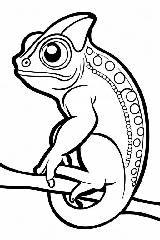 Chameleon Coloring Page 9 for Kids