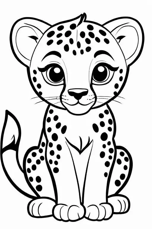 Cheetah Coloring Page 10 for Kids