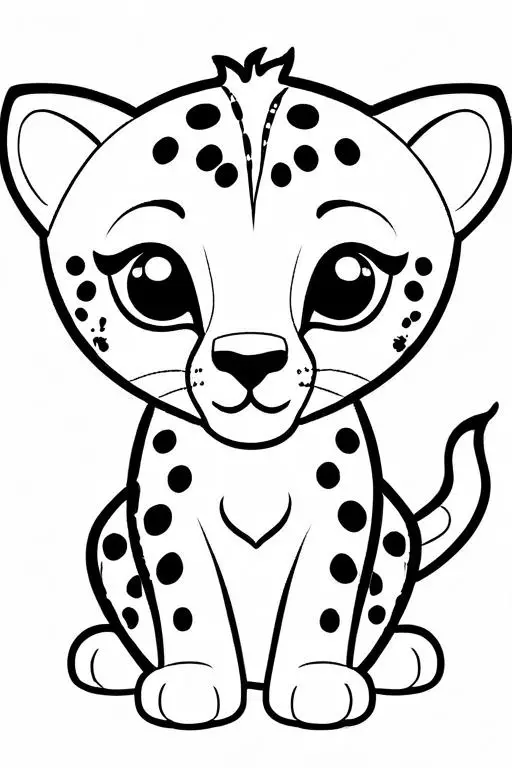 Cheetah Coloring Page 2 for Kids