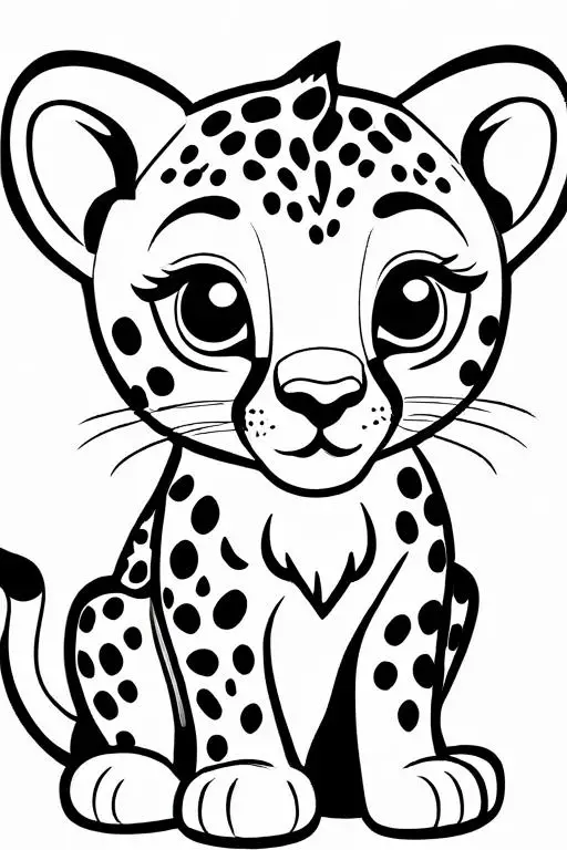 Cheetah Coloring Page 3 for Kids