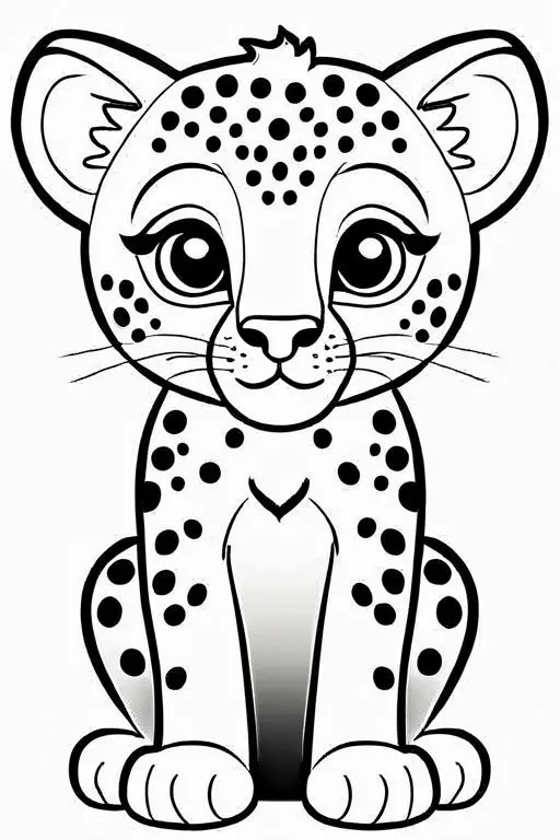 Cheetah Coloring Page 4 for Kids