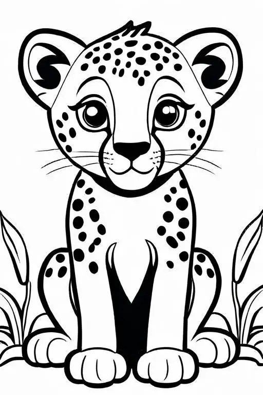 Cheetah Coloring Page 5 for Kids