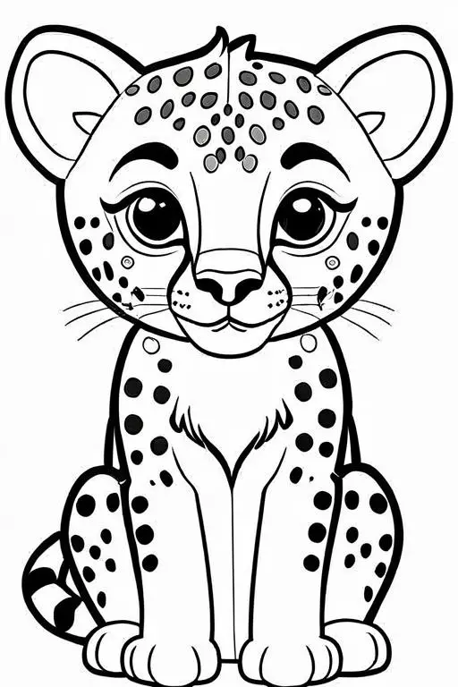 Cheetah Coloring Page 6 for Kids