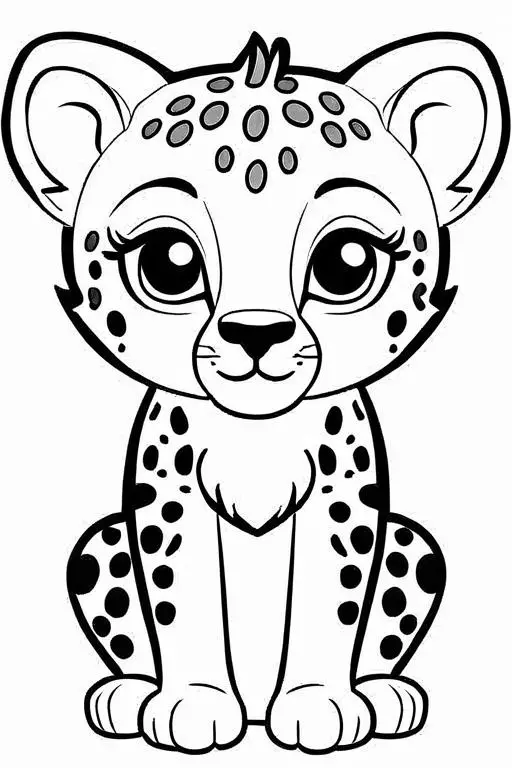 Cheetah Coloring Page 7 for Kids