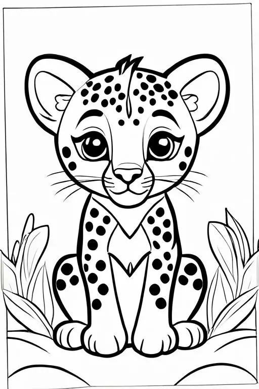 Cheetah Coloring Page 8 for Kids