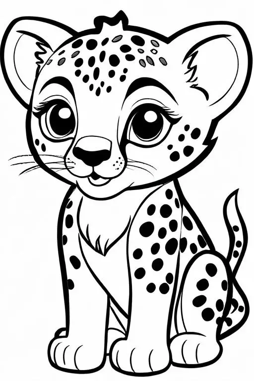 Cheetah Coloring Page 9 for Kids