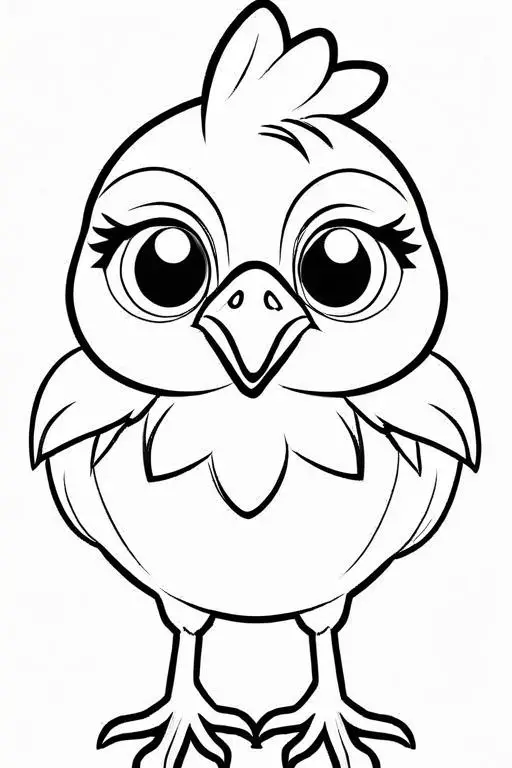 Chicken Coloring Page 3 for Kids