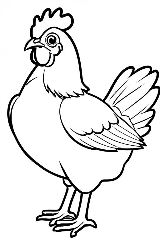 Chicken Coloring Page 5 for Kids