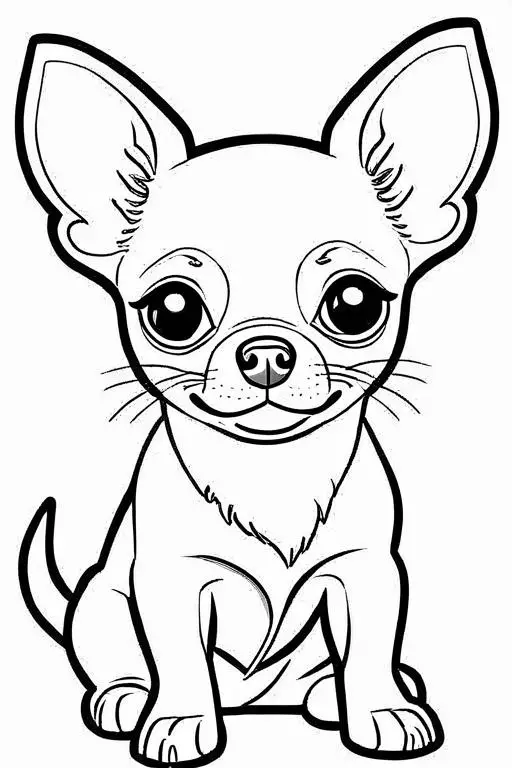 Chihuahua Coloring Page 1 for Kids