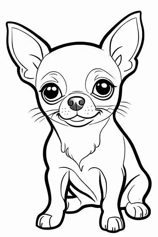 Chihuahua Coloring Page 2 for Kids