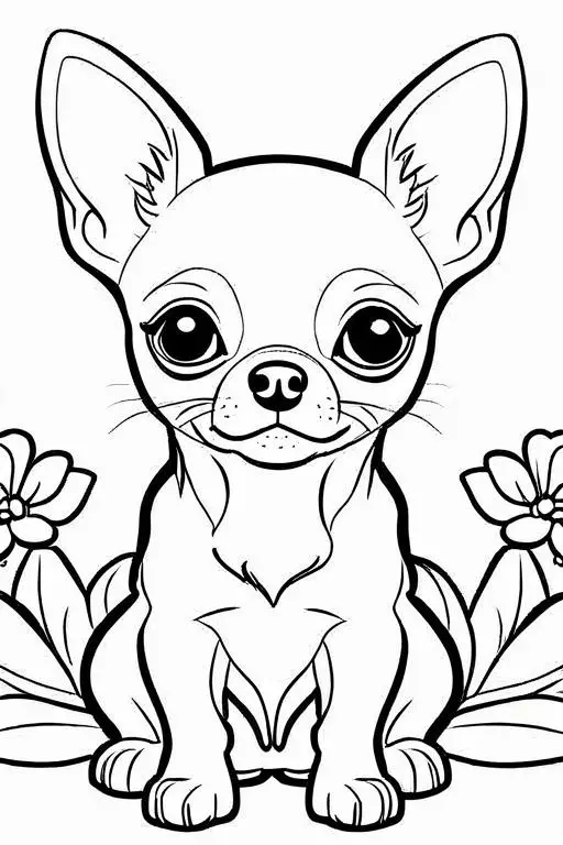 Chihuahua Coloring Page 3 for Kids