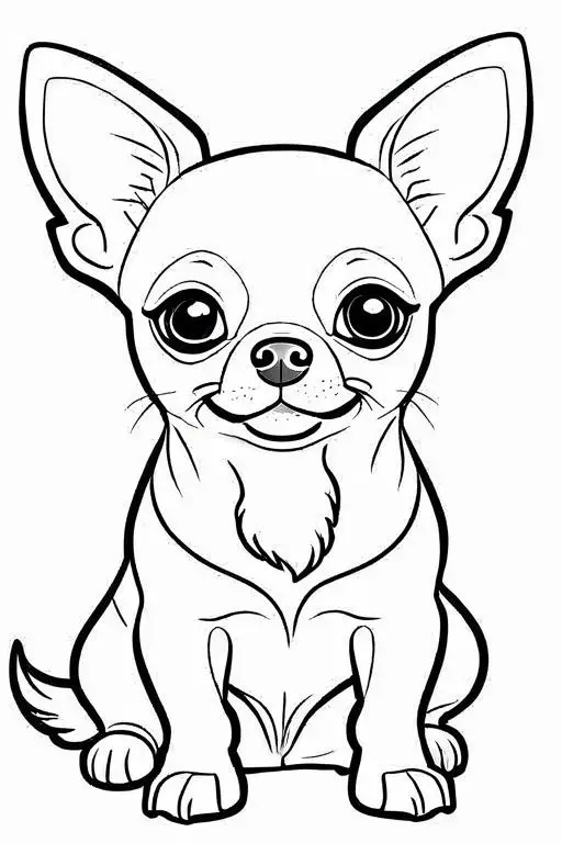 Chihuahua Coloring Page 4 for Kids