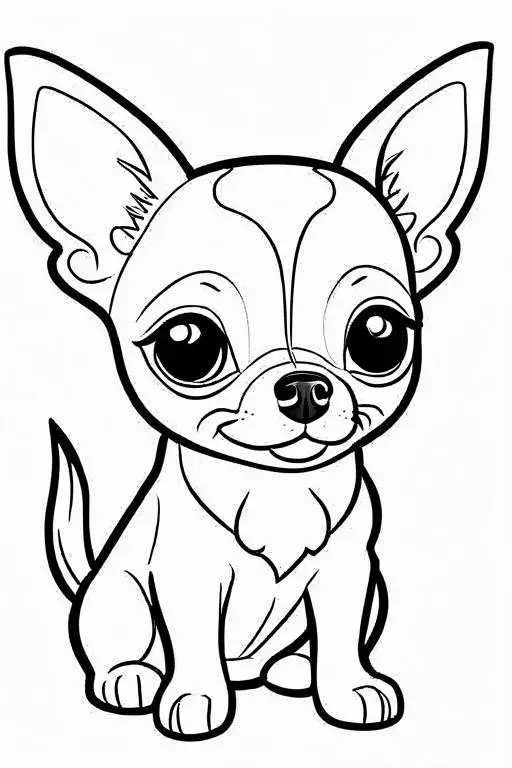 Chihuahua Coloring Page 6 for Kids